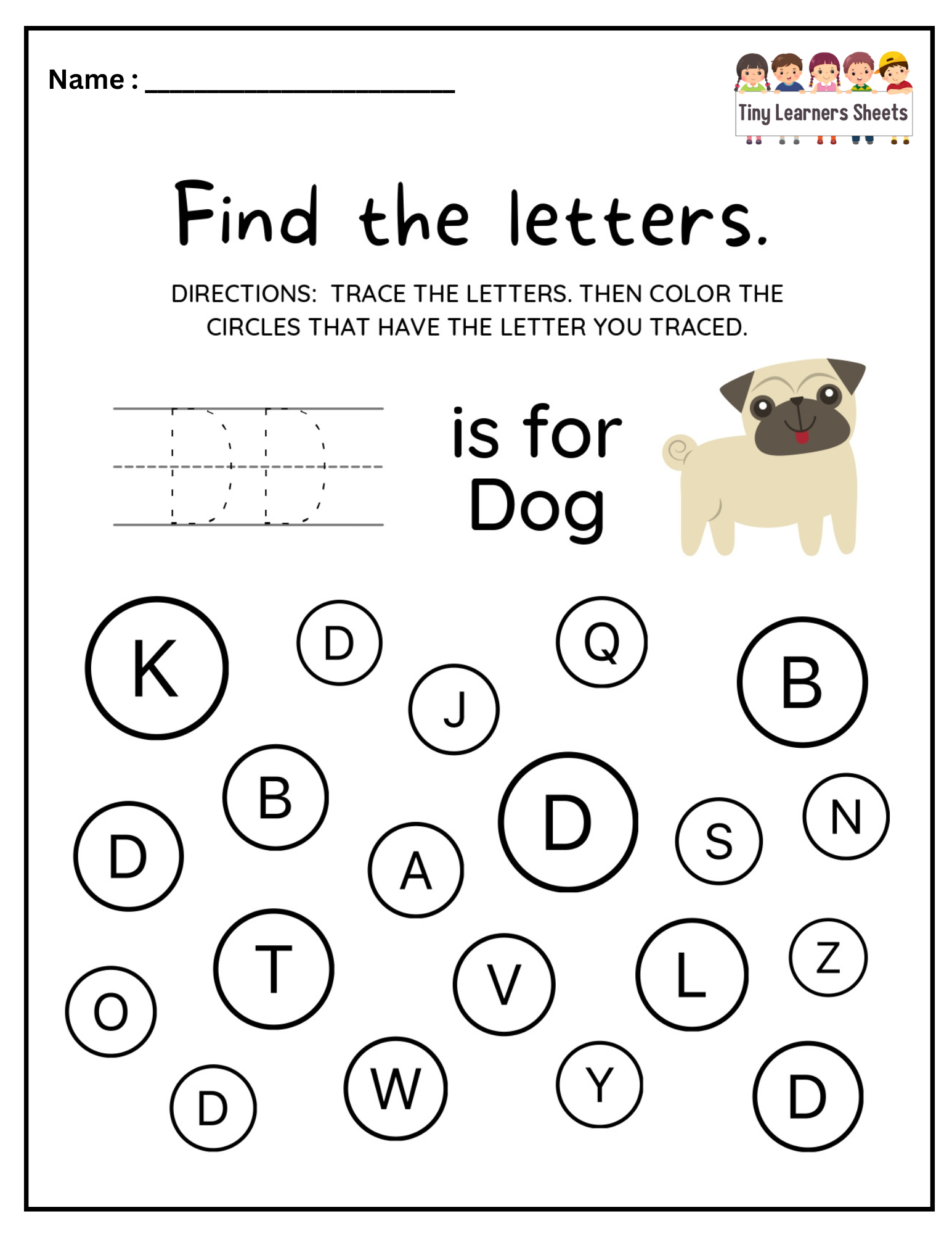 Find Letter D worksheet